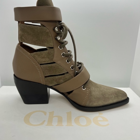 Brand New Chloe Rylee Motty Grey Suede Bootie/38 - Picture 3 of 7